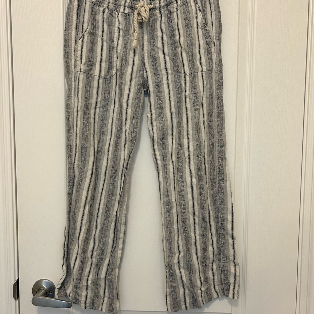 Striped Casual Drawstring Pants – Size Small